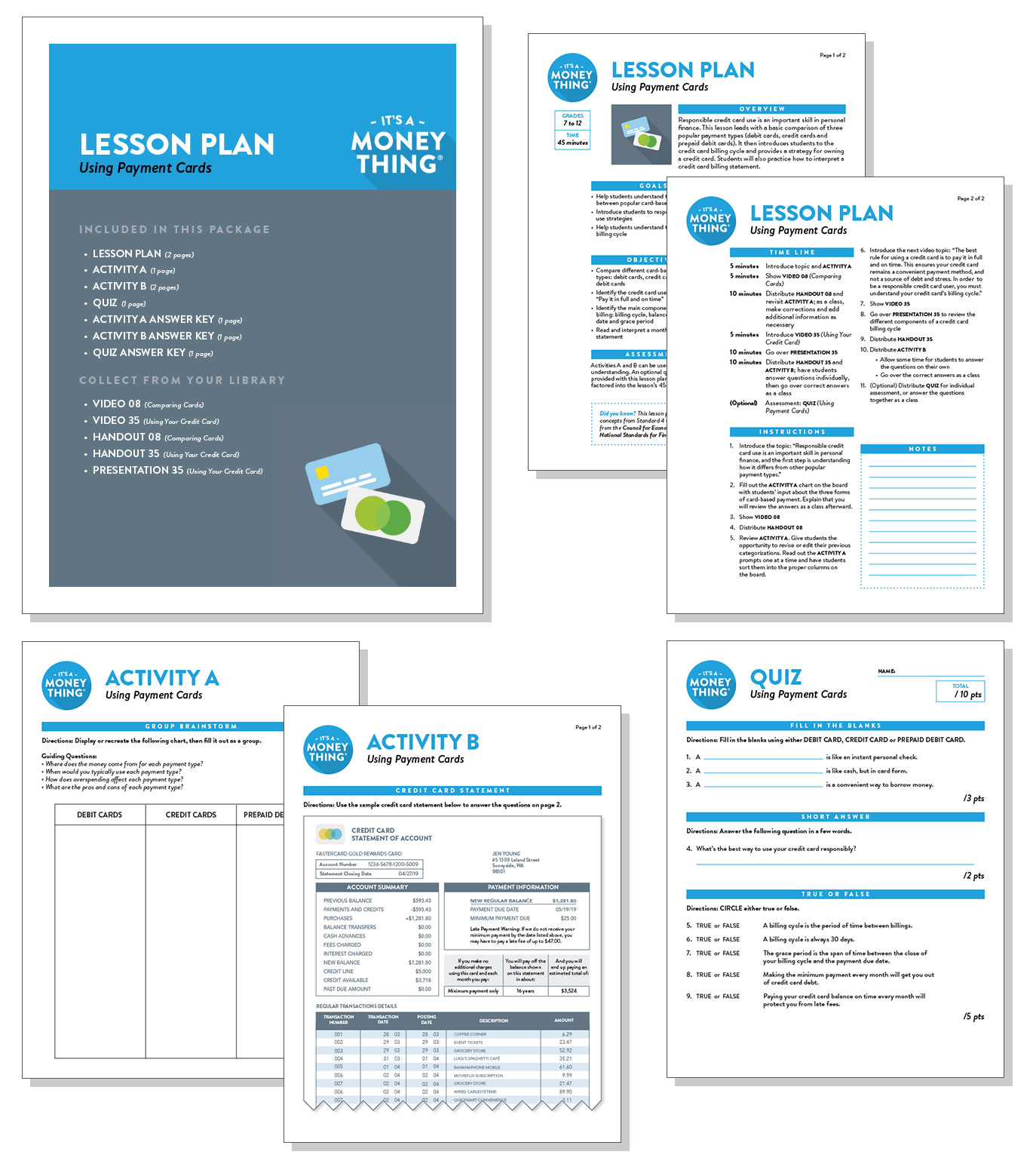 Credit Card Lesson Activity
