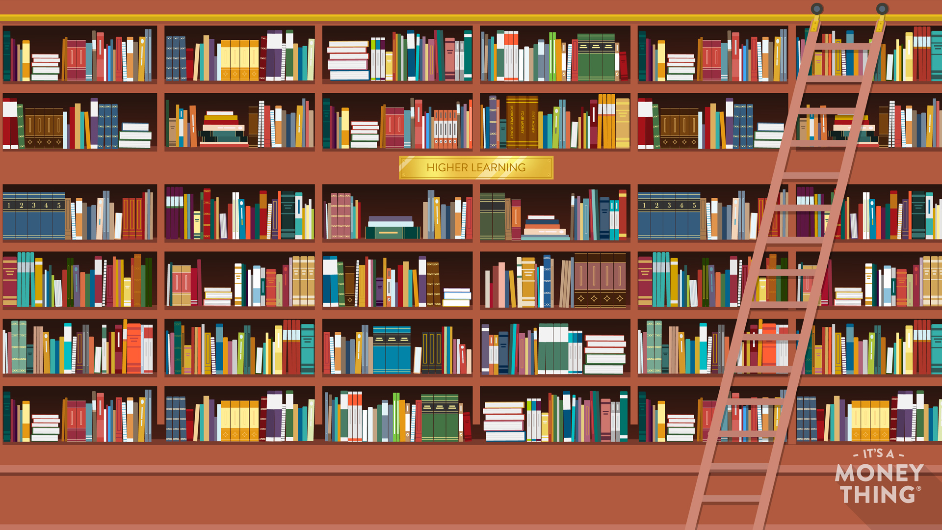 Bookshelf realistic zoom virtual background